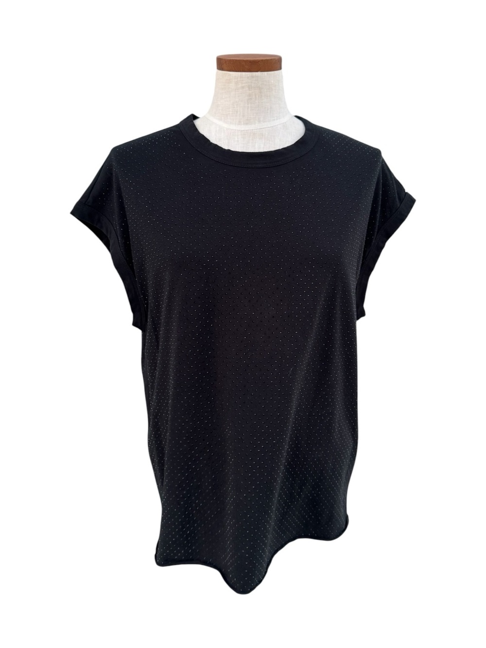 Zadig & Voltaire Black Short Sleeve Tee with Subtle Sparkle
